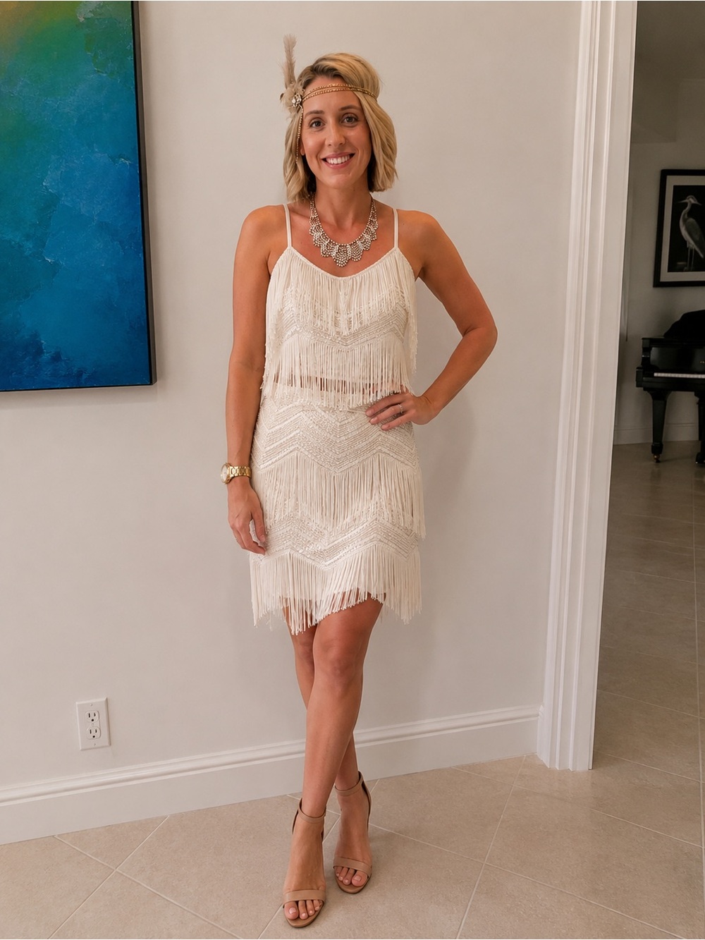 Lulu's Cream Fringe Crochet Camisole